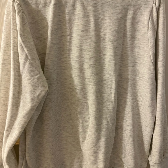 Democracy Gray Sweatshirt with Pearl and Rhinestone  Embellishments - Picture 4 of 5